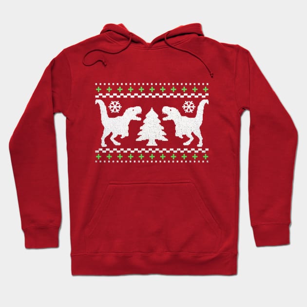 Funny Ugly T-REX Christmas Sweater Hoodie by robotface